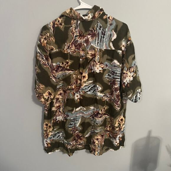Ferrous Tropical Button Down Shirt Men's Size Large Hawaiian Short Sleeves - Picture 4 of 4